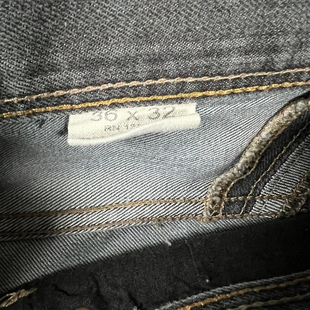 Sean John Hamilton Men's Straight Jeans Size 36x32 Gray‎ Denim Cotton Distressed
